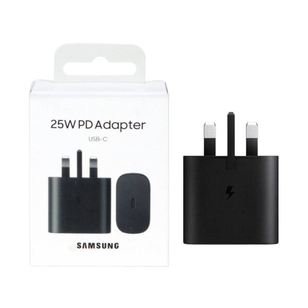 شارژر سه پین SAMSUNG 25W اصلی T2510 ( فست و PD) مشکی ( 18ماهه شرکتی) - bew
